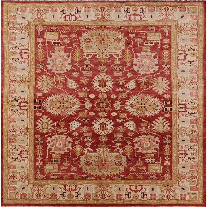 Square Mid-Century Modern Brown Sand Brown Oriental Rug, urb2952
