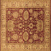 Square Machine Washable Oriental Brown Traditional Rug, wshurb2952brn