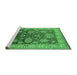 Sideview of Machine Washable Oriental Emerald Green Traditional Area Rugs, wshurb2952emgrn