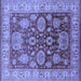 Square Oriental Blue Traditional Rug, urb2952blu