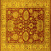 Square Machine Washable Oriental Yellow Traditional Rug, wshurb2952yw