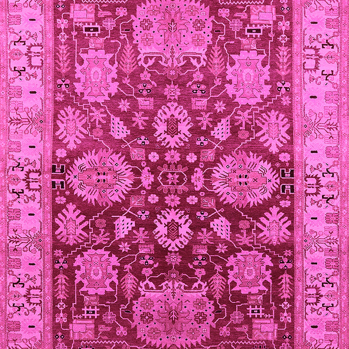 Machine Washable Oriental Pink Traditional Rug, wshurb2952pnk