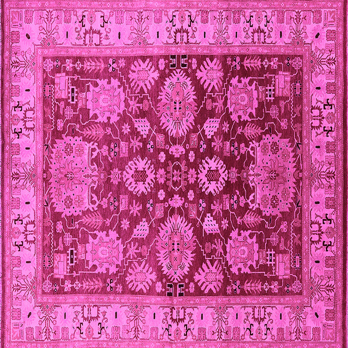 Square Machine Washable Oriental Pink Traditional Rug, wshurb2952pnk