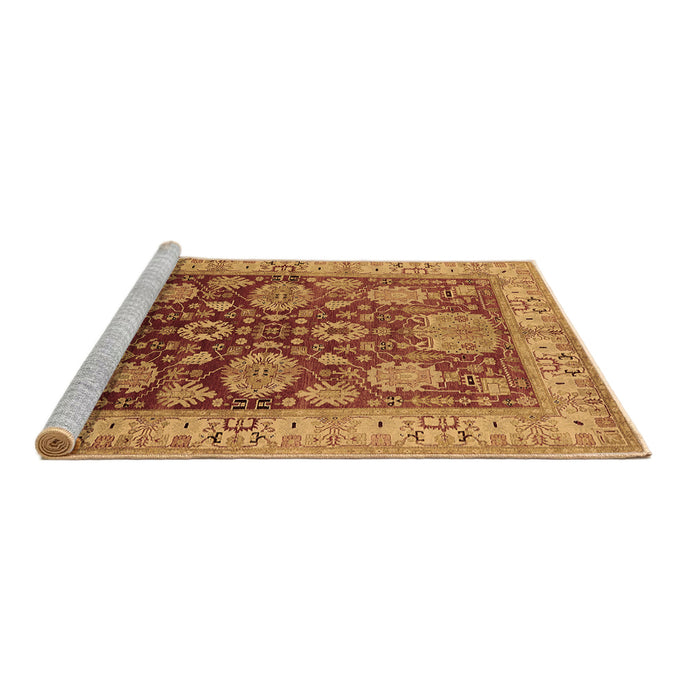 Sideview of Machine Washable Oriental Brown Traditional Rug, wshurb2952brn