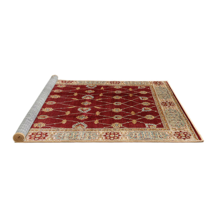 Sideview of Machine Washable Industrial Modern Red Rug, wshurb2953