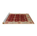 Sideview of Machine Washable Industrial Modern Red Rug, wshurb2953