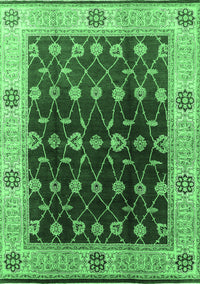 Oriental Emerald Green Traditional Rug, urb2953emgrn