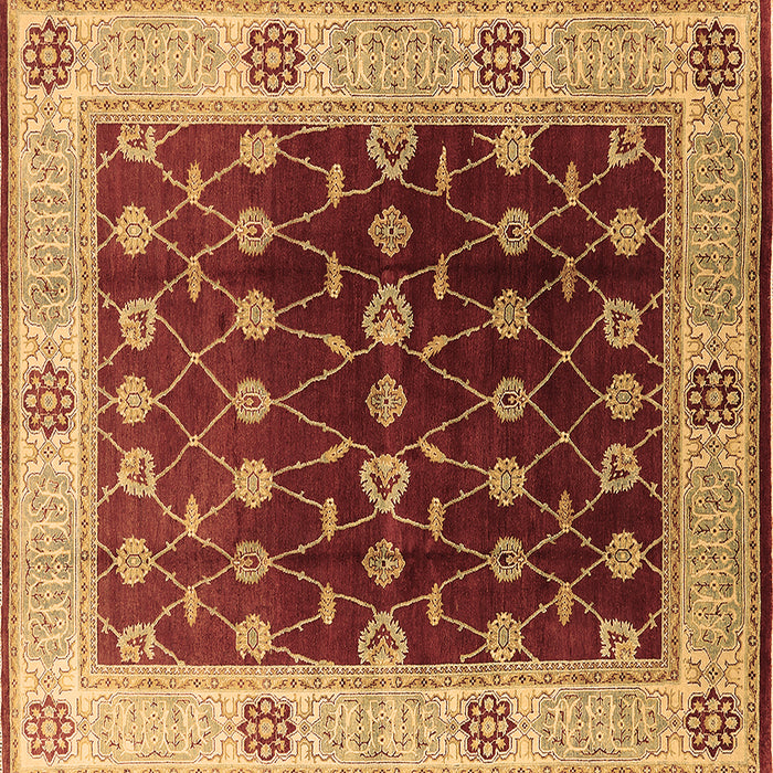 Square Machine Washable Oriental Brown Traditional Rug, wshurb2953brn