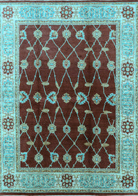 Oriental Light Blue Traditional Rug, urb2953lblu
