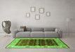 Machine Washable Oriental Green Traditional Area Rugs in a Living Room,, wshurb2953grn