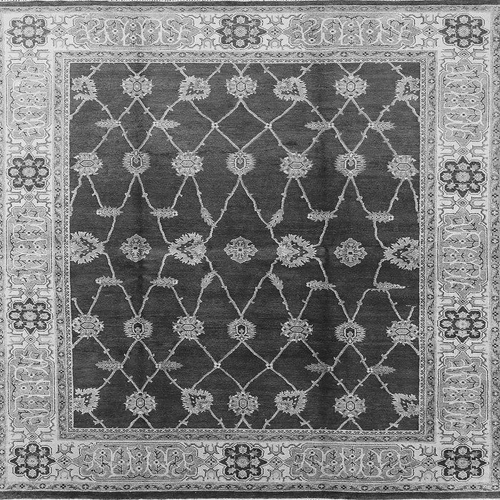 Square Machine Washable Oriental Gray Traditional Rug, wshurb2953gry