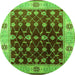 Round Oriental Green Traditional Rug, urb2953grn