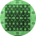 Round Oriental Emerald Green Traditional Rug, urb2953emgrn