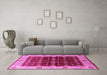 Machine Washable Oriental Pink Traditional Rug in a Living Room, wshurb2953pnk