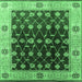 Square Machine Washable Oriental Emerald Green Traditional Area Rugs, wshurb2953emgrn