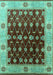 Machine Washable Oriental Turquoise Traditional Area Rugs, wshurb2953turq