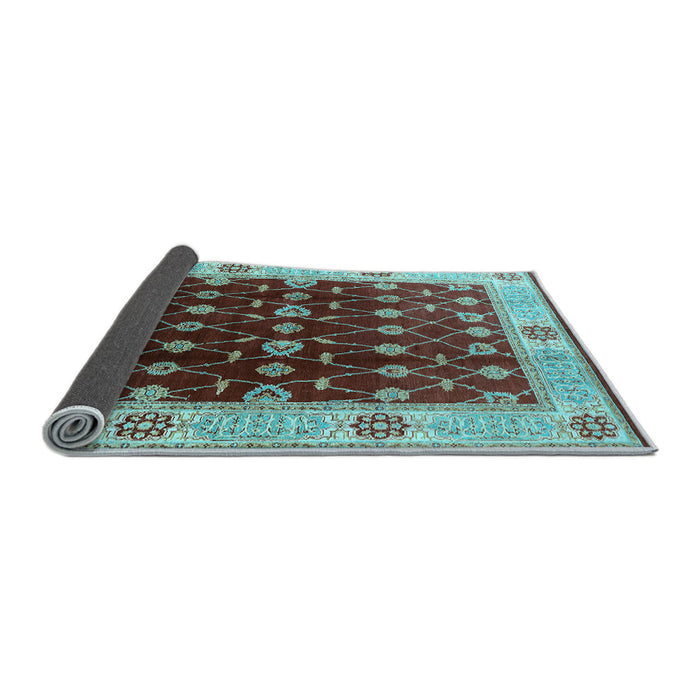 Sideview of Oriental Light Blue Traditional Rug, urb2953lblu