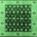 Square Oriental Emerald Green Traditional Rug, urb2953emgrn
