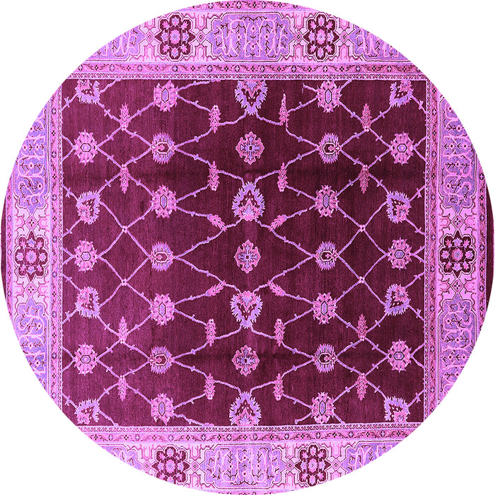 Round Oriental Purple Traditional Rug, urb2953pur