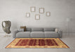 Machine Washable Oriental Brown Traditional Rug in a Living Room,, wshurb2953brn