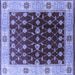 Square Machine Washable Oriental Blue Traditional Rug, wshurb2953blu