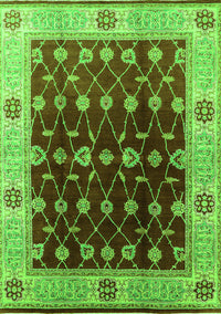 Oriental Green Traditional Rug, urb2953grn