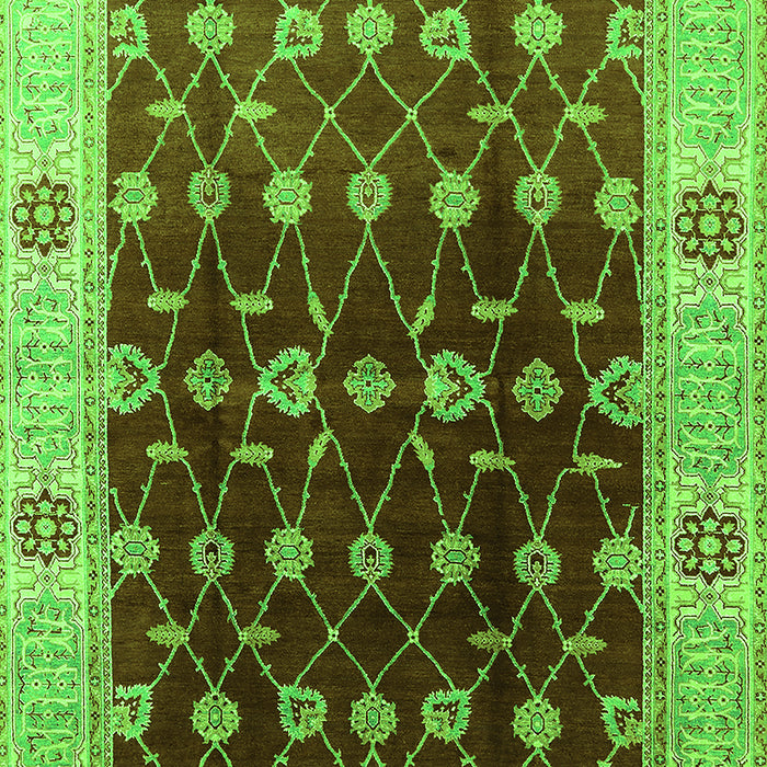 Oriental Green Traditional Rug, urb2953grn