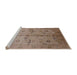 Sideview of Machine Washable Industrial Modern Sienna Brown Rug, wshurb2954