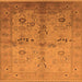 Square Machine Washable Oriental Orange Traditional Area Rugs, wshurb2954org