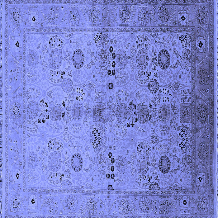 Square Oriental Blue Traditional Rug, urb2954blu