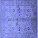 Square Oriental Blue Traditional Rug, urb2954blu