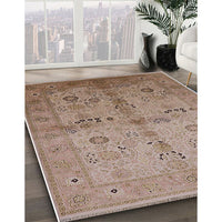 Mid-Century Modern Sienna Brown Oriental Rug, urb2954