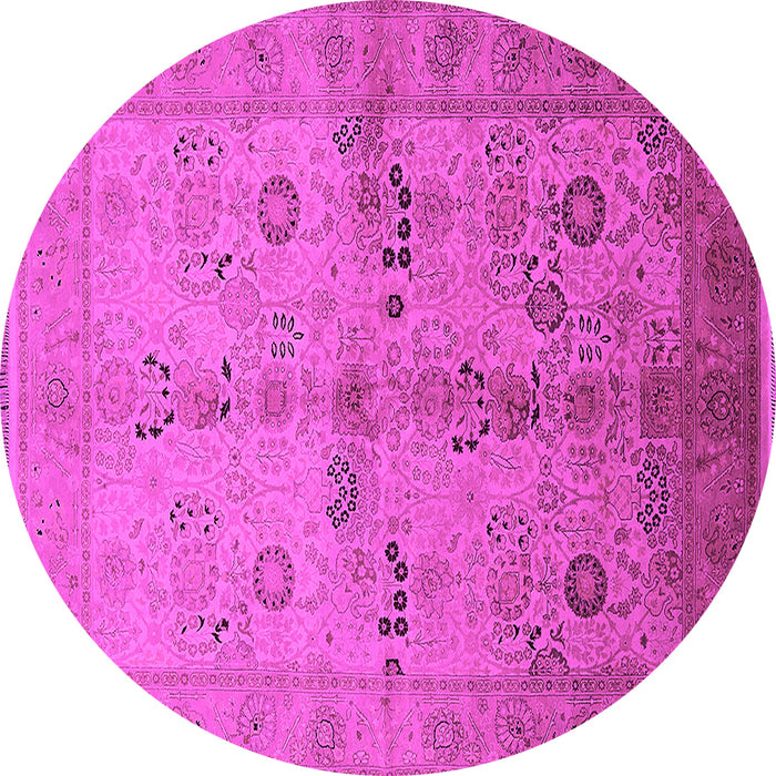 Round Oriental Pink Traditional Rug, urb2954pnk