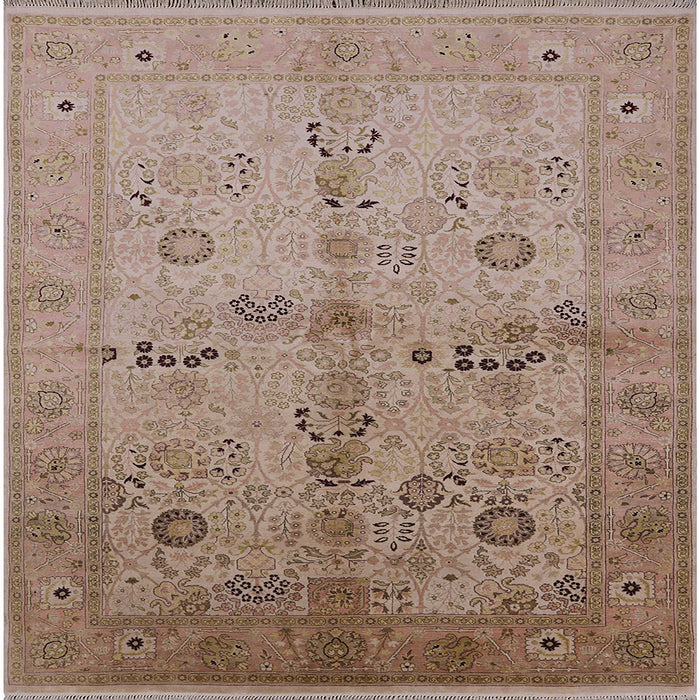 Square Mid-Century Modern Sienna Brown Oriental Rug, urb2954