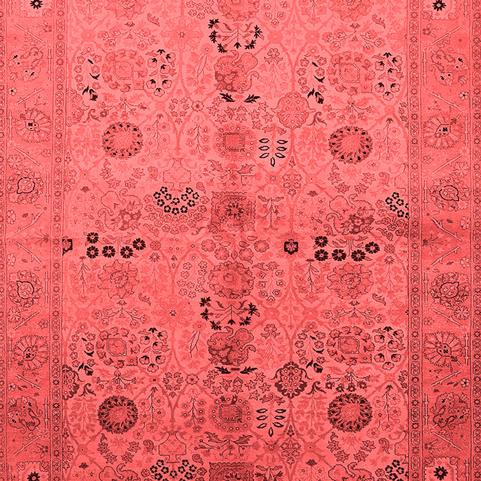 Machine Washable Oriental Red Traditional Rug, wshurb2954red