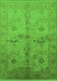 Machine Washable Oriental Green Traditional Area Rugs, wshurb2954grn