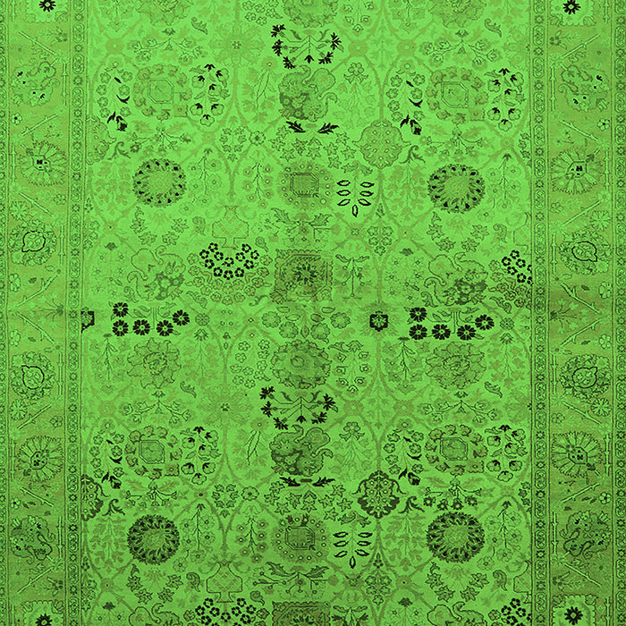 Oriental Green Traditional Rug, urb2954grn