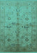 Machine Washable Oriental Turquoise Traditional Area Rugs, wshurb2954turq