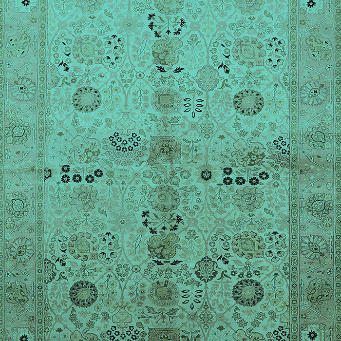 Machine Washable Oriental Turquoise Traditional Area Rugs, wshurb2954turq