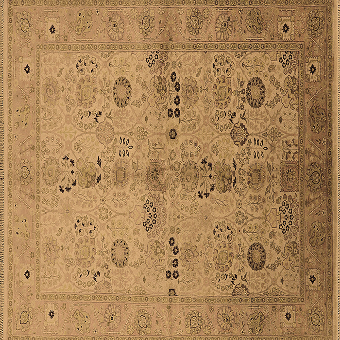 Square Oriental Brown Traditional Rug, urb2954brn