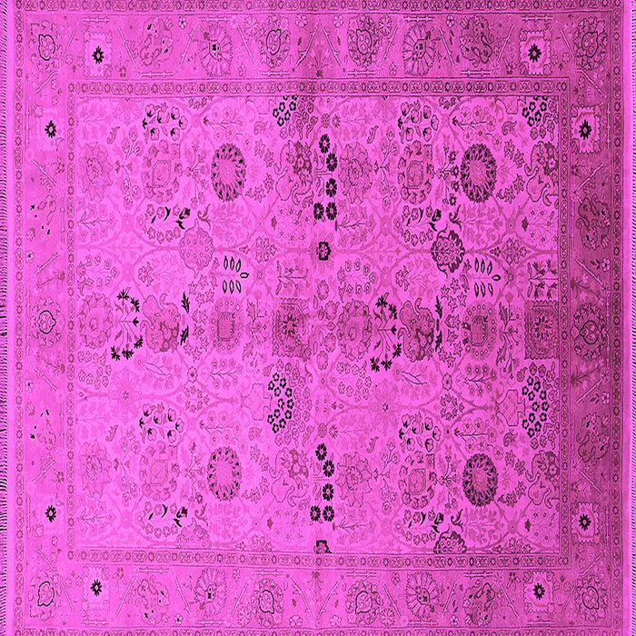 Square Machine Washable Oriental Pink Traditional Rug, wshurb2954pnk