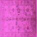 Square Machine Washable Oriental Pink Traditional Rug, wshurb2954pnk