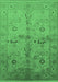 Machine Washable Oriental Emerald Green Traditional Area Rugs, wshurb2954emgrn