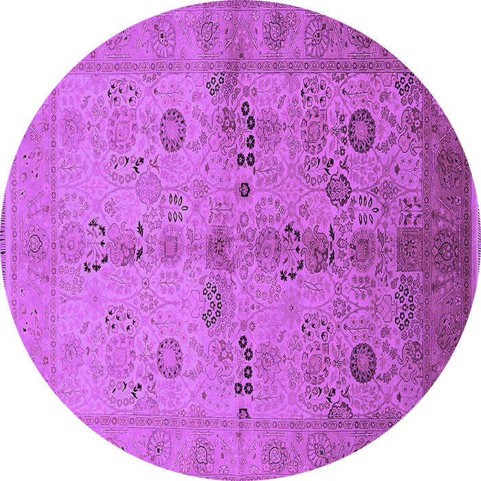 Round Oriental Purple Traditional Rug, urb2954pur