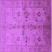 Square Oriental Purple Traditional Rug, urb2954pur
