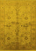 Machine Washable Oriental Yellow Traditional Rug, wshurb2954yw