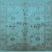 Square Oriental Light Blue Traditional Rug, urb2954lblu
