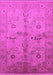 Machine Washable Oriental Pink Traditional Rug, wshurb2954pnk