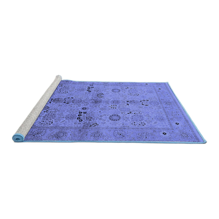 Sideview of Machine Washable Oriental Blue Traditional Rug, wshurb2954blu