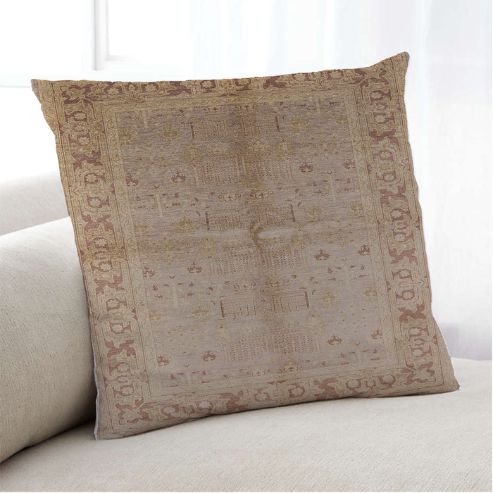 Lifestyle Image of Mid-Century Modern Urban Square Light Brown Throw Pillow, 18 inch by 18 inch, pwurb2955